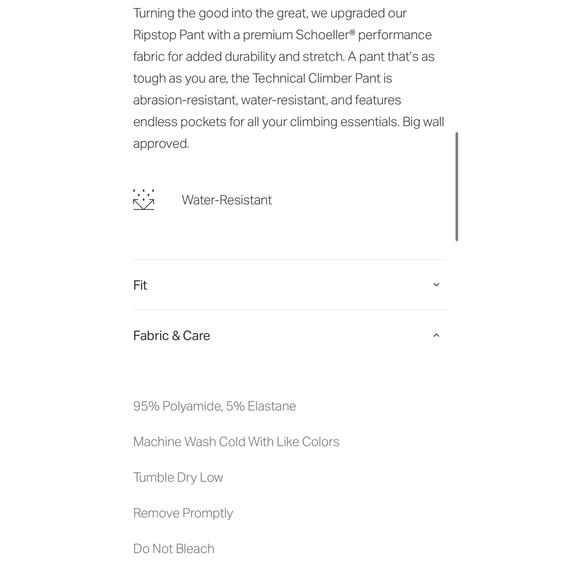 Men’s Vuori technical climber pants size XL - charcoal - Picture 5 of 12